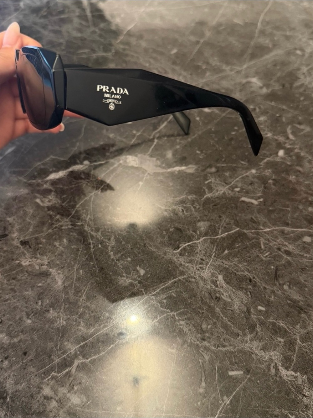 PRADA Sunglasses Small Geometric Symbole In Acetate Black - Picture 5 of 5